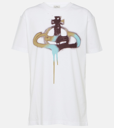 Vivienne Westwood Signature Orb Spray-print T-shirt In White