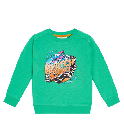 Scotch & Soda Kids' Printed Cotton-blend Sweatshirt In Green