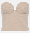 Magda Butrym Cashmere-blend Corset Top In Beige
