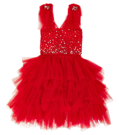 Tutu Du Monde Kids' Noella Tutu Embellished Tulle Dress In Red