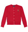 POLO RALPH LAUREN POLO BEAR CABLE-KNIT COTTON CARDIGAN