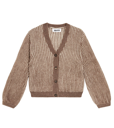 Molo Kids Brown Cardigan For Girls