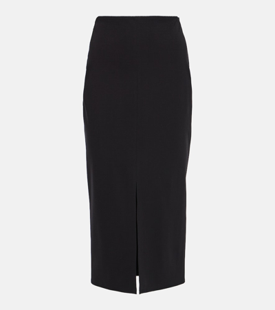 Dolce & Gabbana Jersey Midi Skirt In Black