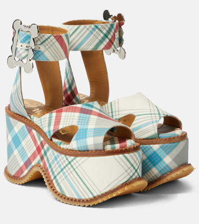 Vivienne Westwood London Leather Check Sandals In Multicoloured