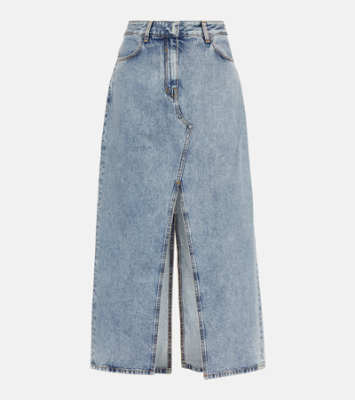 Givenchy Denim Maxi Skirt In Light Blue