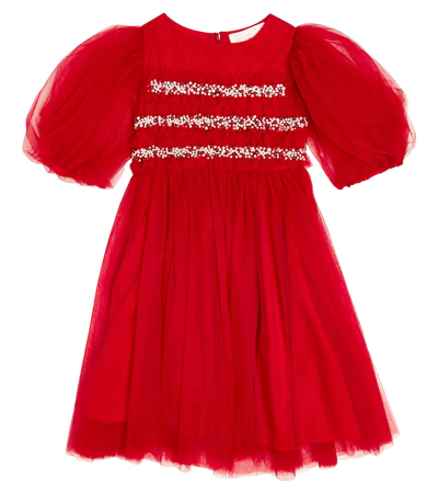 Tutu Du Monde Kids' Serephine Embellished Tulle Dress In Red