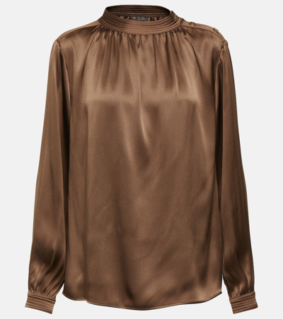 Loro Piana Josephine Silk Top In Brown