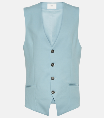 Ami Alexandre Mattiussi Waistcoat Blue Unisex In Aquamarine