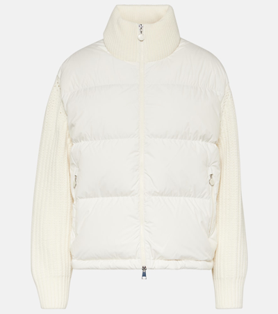 Moncler Wool-trimmed Down Jacket In White
