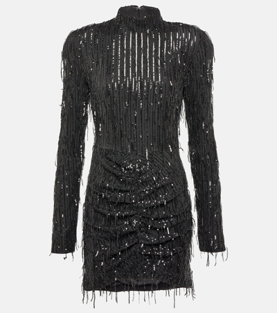 Rotate Birger Christensen Sequined Minidress In Black