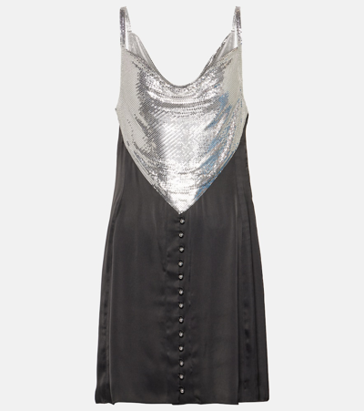 Rabanne Chainmail-panelled Cowl-neck Waistcoat In Black