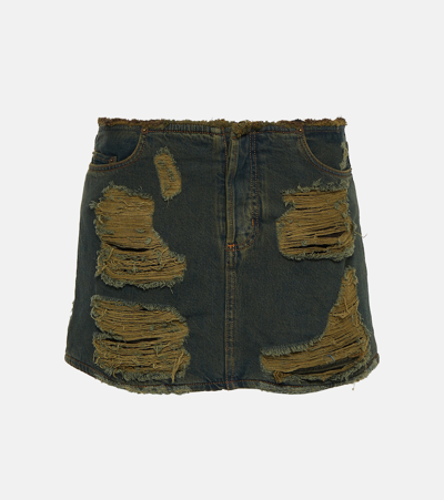 Acne Studios Distressed-effect Denim Skirt In Blue