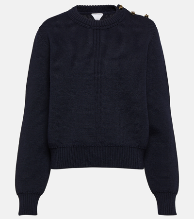 Bottega Veneta Ribbed-knit Wool Sweater In Abyss