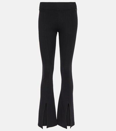 Ag X Emrata Morrison Cotton-blend Flared Trousers In Black