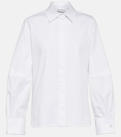 Max Mara Pagina Cotton Button-front Shirt In White