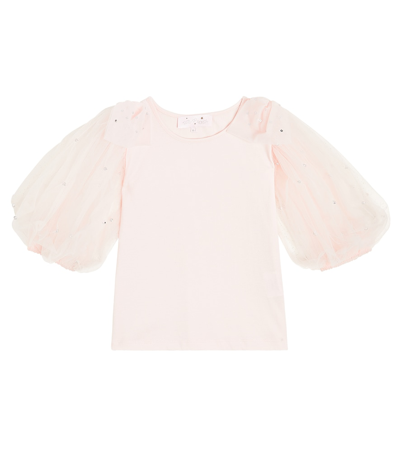 Tutu Du Monde Kids' Papillion Cotton Jersey And Tulle Top In Pink