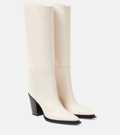 Jimmy Choo Cece Leather Western Knee Boots In Latte