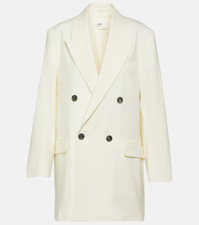 Ami Alexandre Mattiussi Ami Paris Ivory Wool Oversize Blazer In Neutral