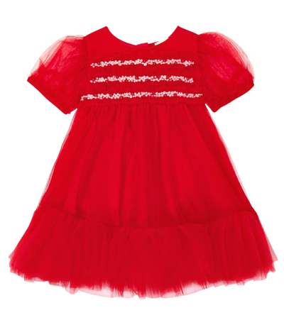 Tutu Du Monde Baby Serephine Tulle Dress In Red Velvet