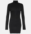Ami Alexandre Mattiussi Black Stretch Lyocell Blend Mini Dress In Black
