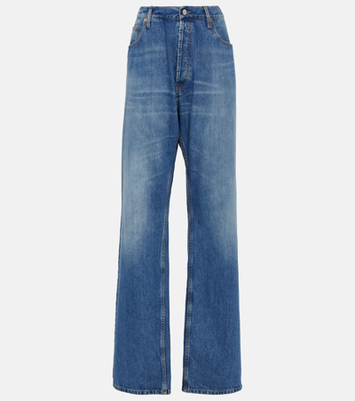 Gucci Mid-rise Wide-leg Jeans In Blue