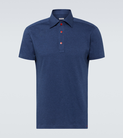 Kiton Cotton-blend Polo Shirt In Blue