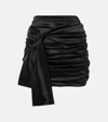 DOLCE & GABBANA RUCHED SILK-BLEND SATIN MINISKIRT