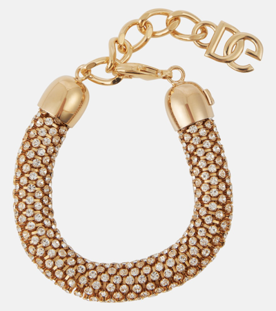 Dolce & Gabbana Crystal-embellished Bracelet In Gold