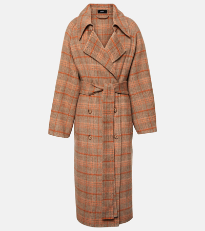 Joseph Chatsworth Checked Wool-blend Coat In Yellow &amp; Orange
