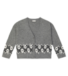 Il Gufo Intarsia Wool Knit Cardigan In Grey