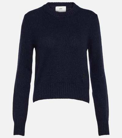 Ami Alexandre Mattiussi Ami De Caur Cashmere-blend Sweater In Blue