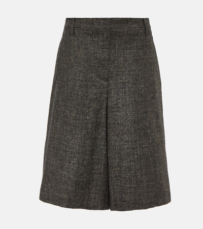 Brunello Cucinelli Wool-blend Bermuda Shorts In Grey