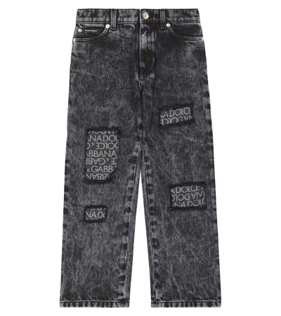 Dolce & Gabbana Kids' 5-pocket Jeans With Silk Twill Interior In Multicolor