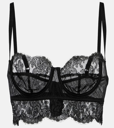Dolce & Gabbana Chantilly Lace Bralette Top In Black