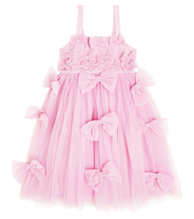 Tutu Du Monde Kids' Papillion Bow-detail Tulle Dress In Pink