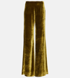 Galvan Escape Lido Satin Palazzo Pants In Green