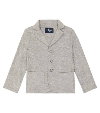 Il Gufo Kids' Cotton Chevron Jacket In Grey