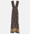 ETRO PAISLEY LACE-TRIMMED GOWN
