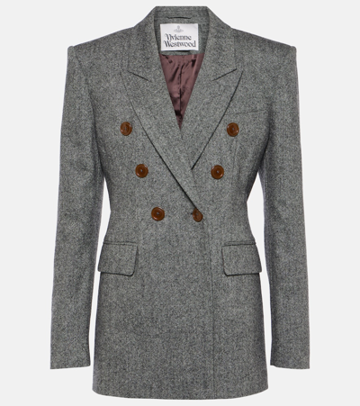 Vivienne Westwood Wool-blend Double Breasted Blazer In Grey