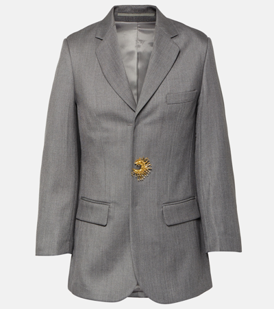 Jacques Wei Wool-blend Twill Blazer In Grey