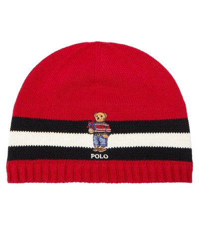 Polo Ralph Lauren Kids' Polo Bear Cotton Beanie In Multicoloured