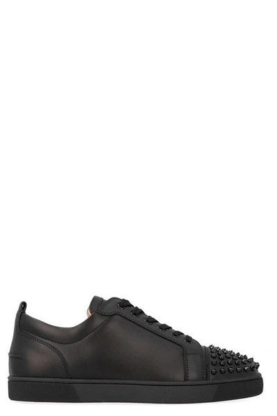 Christian Louboutin Louis Junior Spikes Leather Sneaker In Black