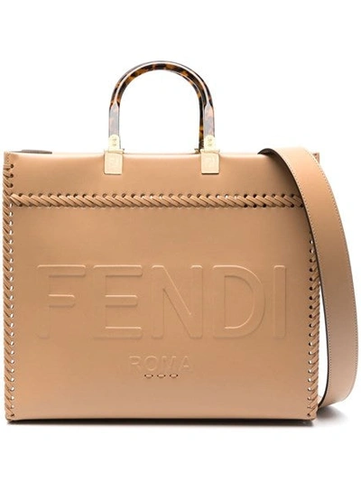 Fendi Women Sunshine Tote In Brown