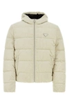 Prada Cropped Cotton Corduroy Down Jacket In Brown