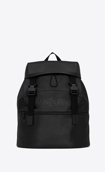 Saint Laurent Men  Leather Backpack In Black