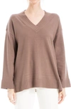 Max Studio Boxy Pocket Sweater In Mocha