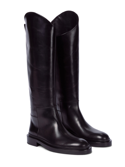 Jil Sander Black Knee-high Leather Boots
