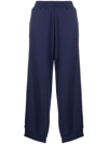 Mm6 Maison Margiela Ankle-slit Wide-leg Trousers In Blue