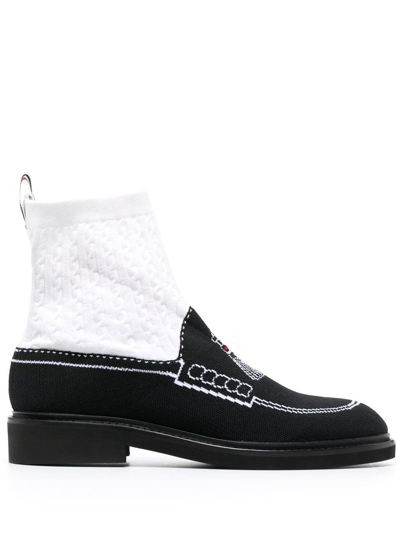 Thom Browne Tassel Loafer Sock Boots In Black