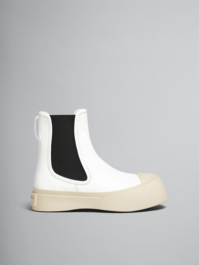 MARNI PABLO CHELSEA BOOTS IN WHITE